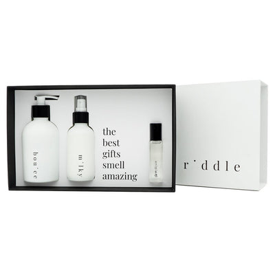 product image of the layering gift set in various scents by riddle oil 1 556