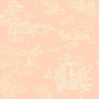 product image of Sample Apocalypse Toile Wallpaper in Blush/Tan 55