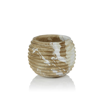 product image of bellshill mango wood marbleized cocoon pot by zodax th 1676 3 535