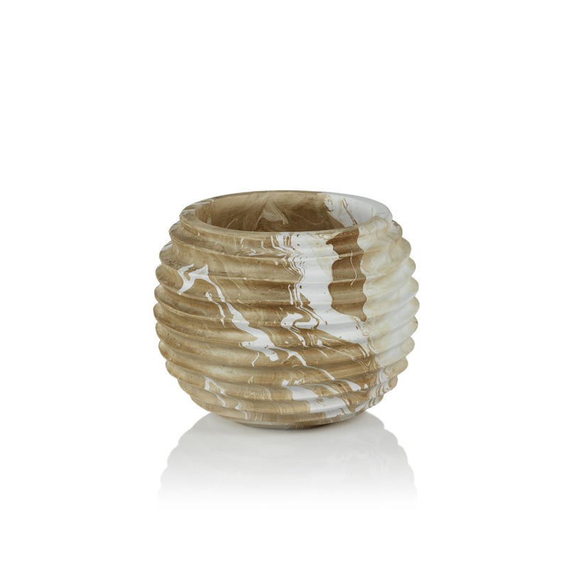 media image for bellshill mango wood marbleized cocoon pot by zodax th 1676 3 257