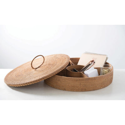 product image of hand woven rattan container with 5 sections and lid 1 584