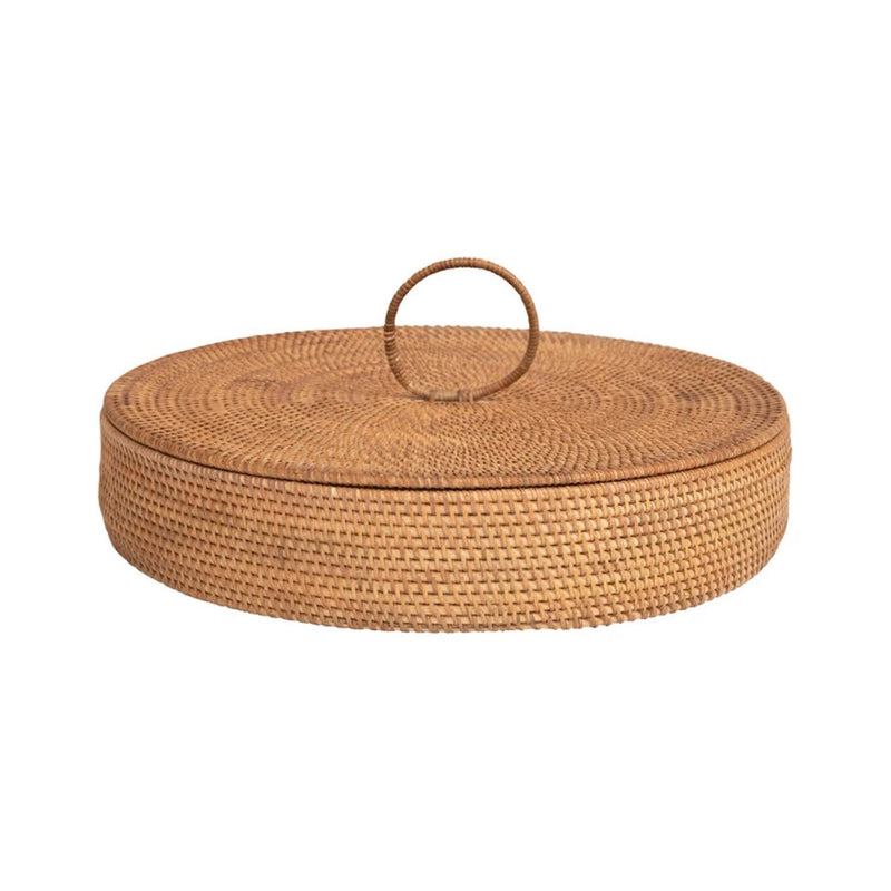 media image for hand woven rattan container with 5 sections and lid 3 283
