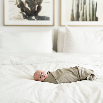 product image of linen swaddle blanket in ginger 1 587