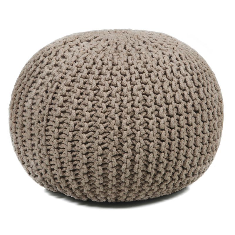 media image for Hand Knitted Contemporary Cotton Cord Pou 119 Pouf Chandra Rugs 1 24