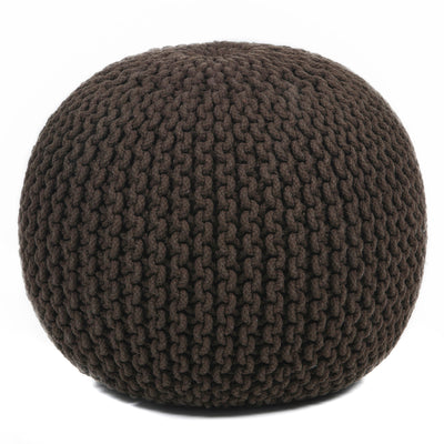 product image of Hand Knitted Contemporary Cotton Cord Pou 118 Pouf Chandra Rugs 1 587