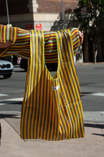 product image for School Tie Fabric Bag - Yellow x Gray 64