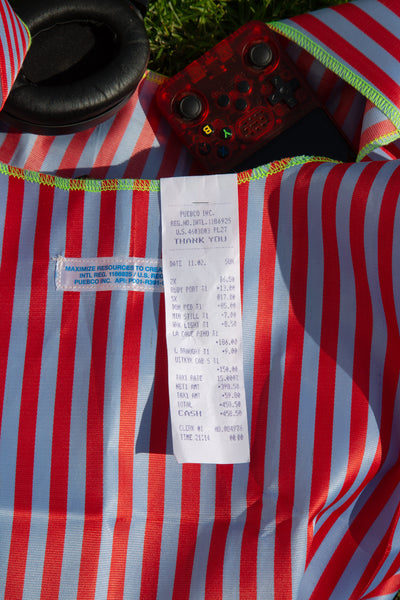 product image for School Tie Fabric Bag - Red x Light Blue 72