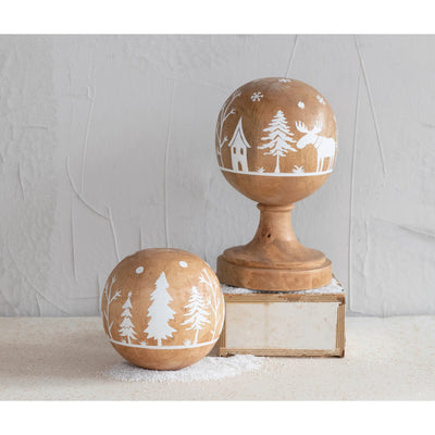 product image for moose in forest mango wood orb 2 60