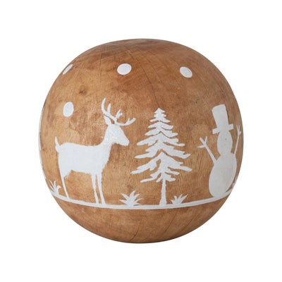 product image of moose in forest mango wood orb 1 536