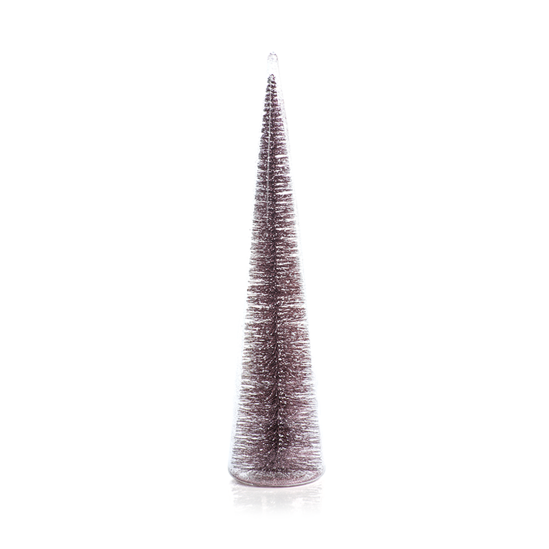 media image for Clear Glass Decorative Tree with Pink Glitter in Various Sizes 267